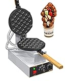 WantJoin Bubble Waffle Maker Commercial Electric Non stick Hong Kong Egg Waffler Iron with Timer Temperature Adjustable 110V